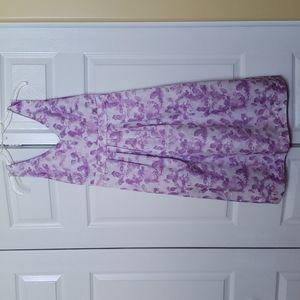 Merona Purple Watercolor V Neck Dress